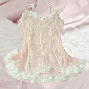 Delicate Blush Lace Babydoll dress/top